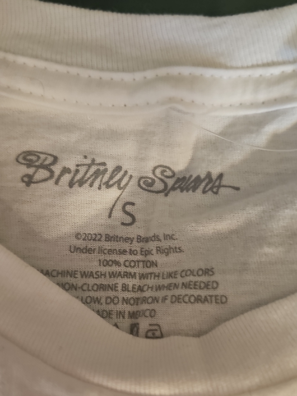 Britney Spears Graphic Tee - White with Blue & Pink Print Size S NWT - Picture 3 of 4